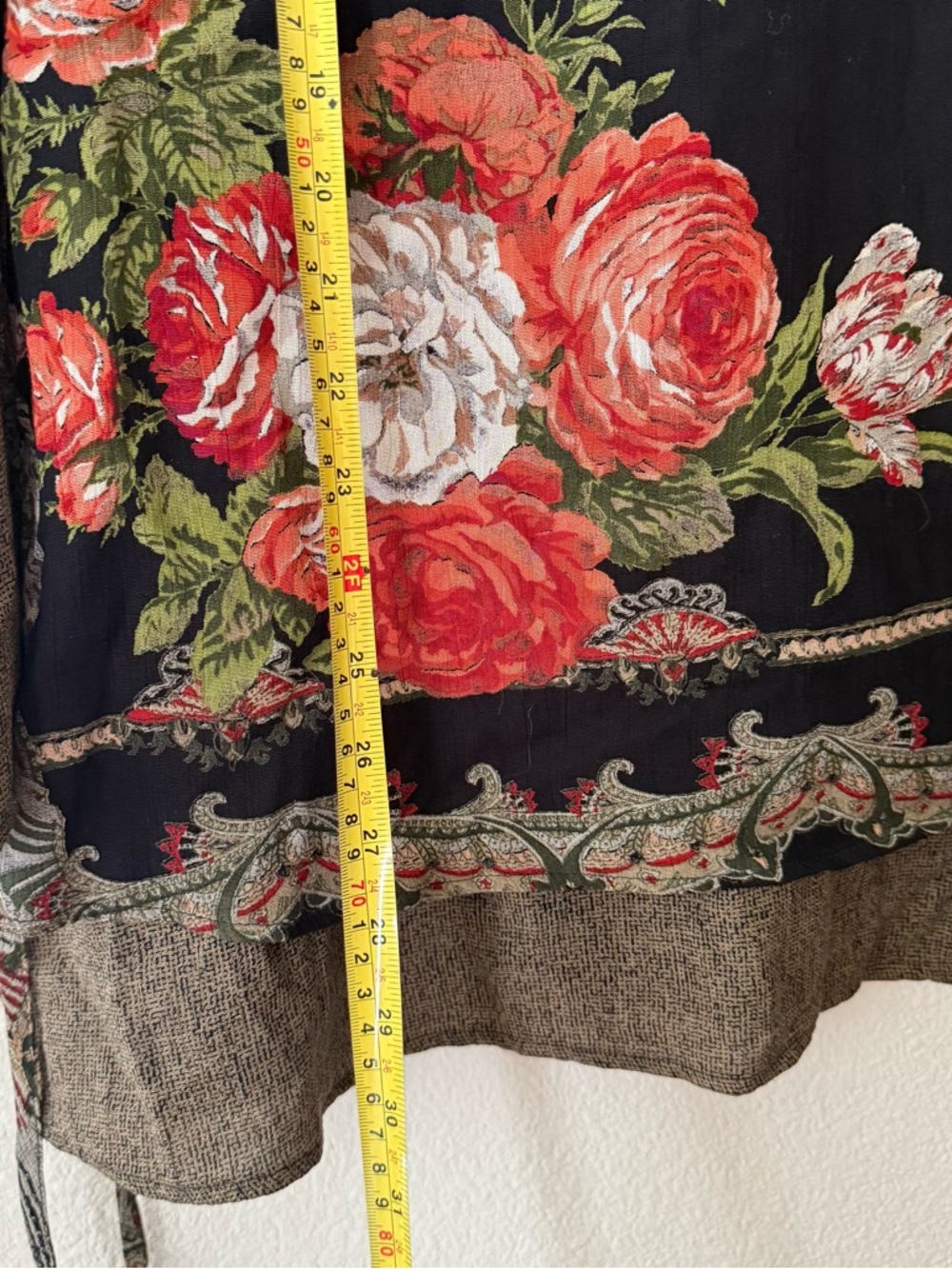 Carole Little Floral Boho Tunic Top Size 10 Sheer Overlay Cottagecore New Hippie - Picture 4 of 7